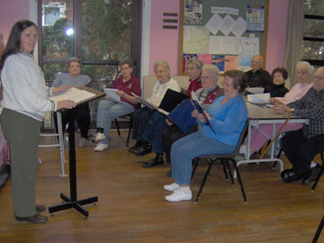 Twilighters gather to sing.